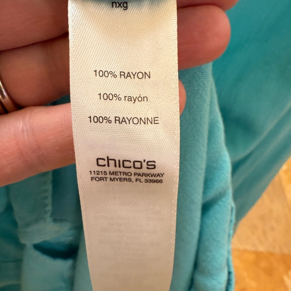 Chico's Aqua Button-Down Shirt - image 4